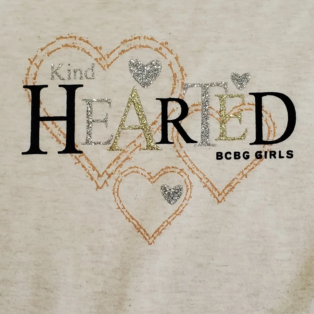 K1261 * BCBG Girls Kind Hearted Sparkly Dress Cream Oatmeal Size S (4/5)